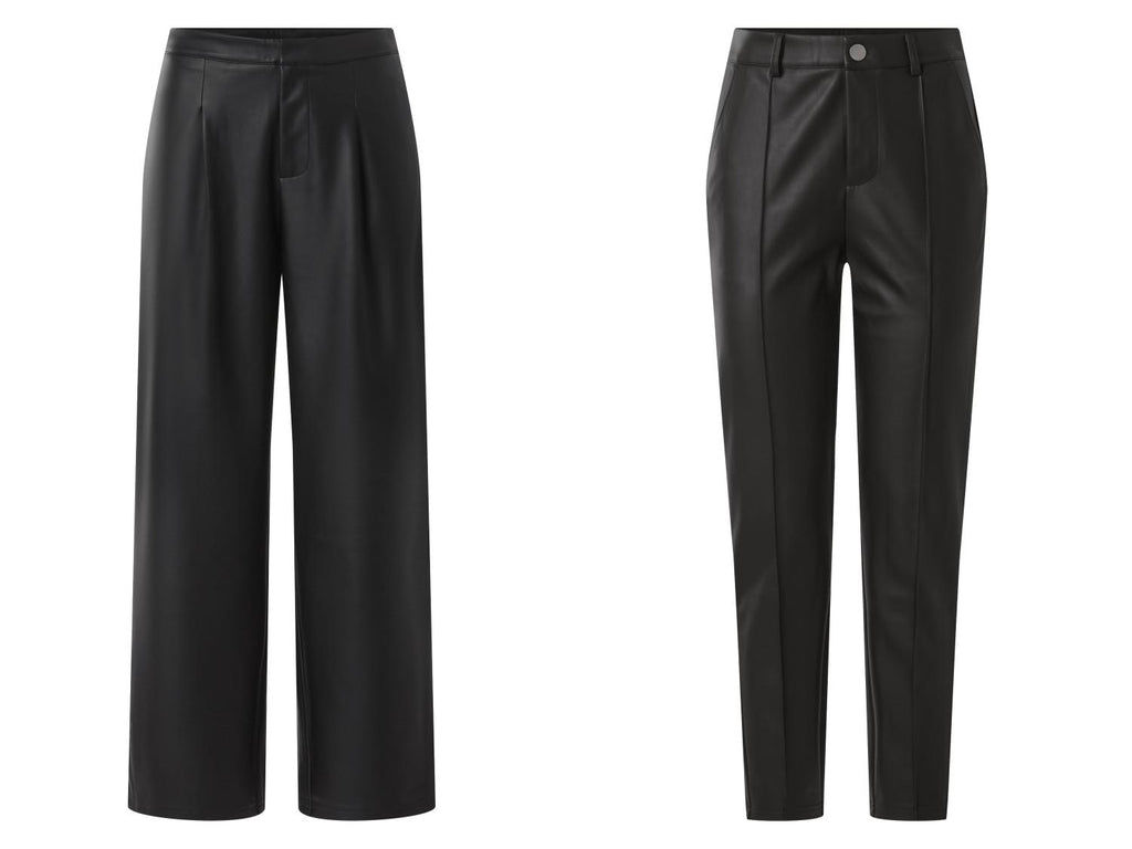 Pantalon en similicuir taille haute femme