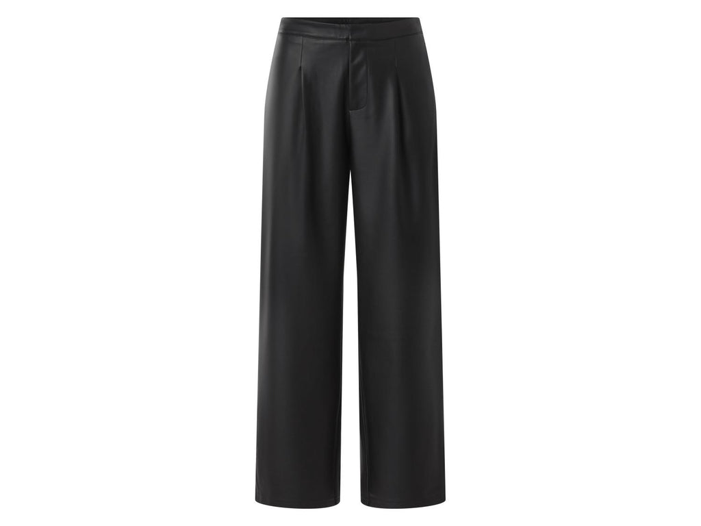 Pantalon en similicuir taille haute femme