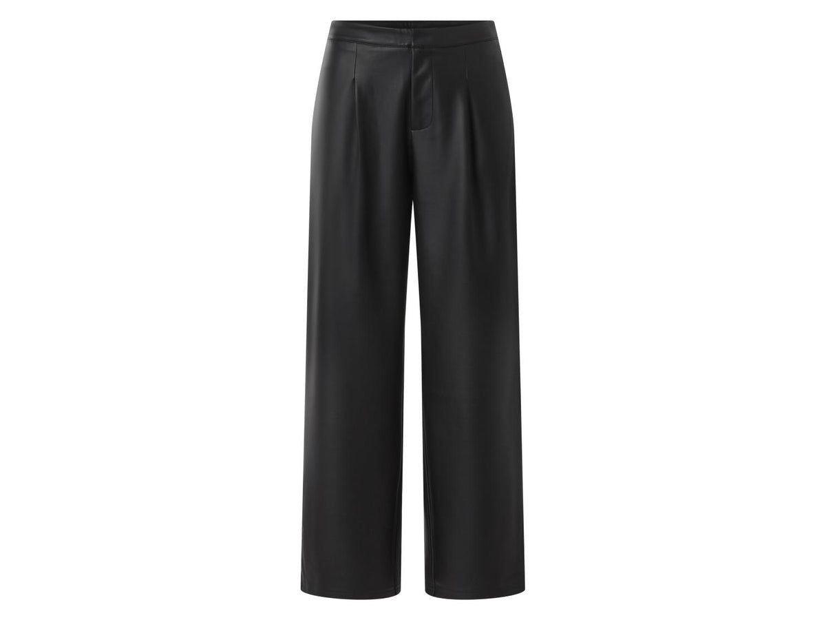 Pantalon en similicuir taille haute femme