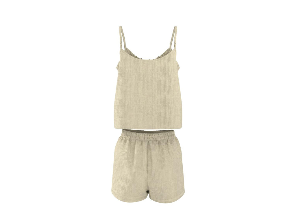 Pyjashort en mousseline pour femme