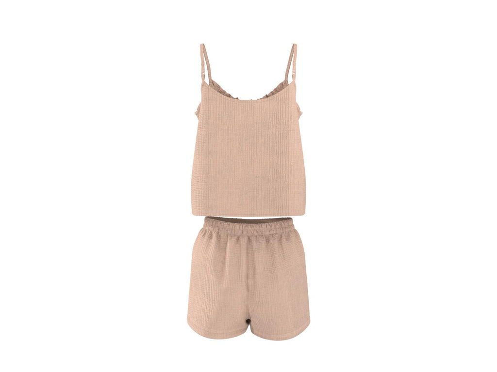 Pyjashort en mousseline pour femme