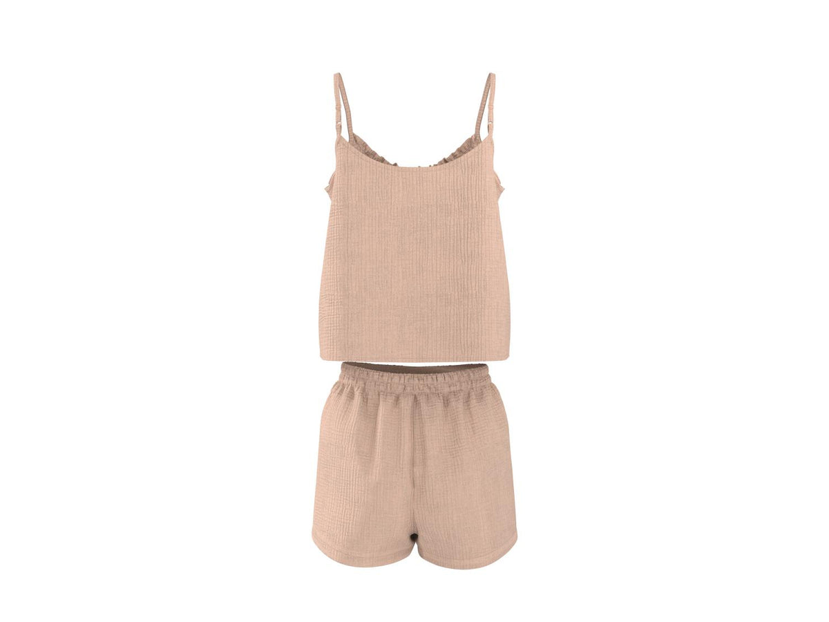 Pyjashort en mousseline pour femme