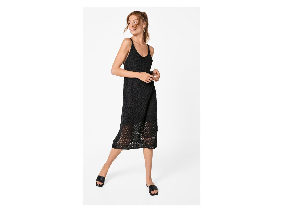 Robe en crochet mi-longue femme