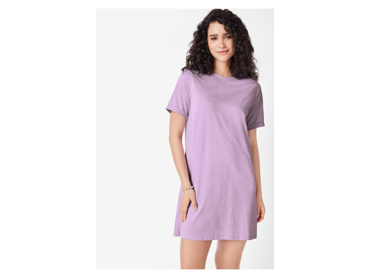 Robe femme, à manches retroussées
