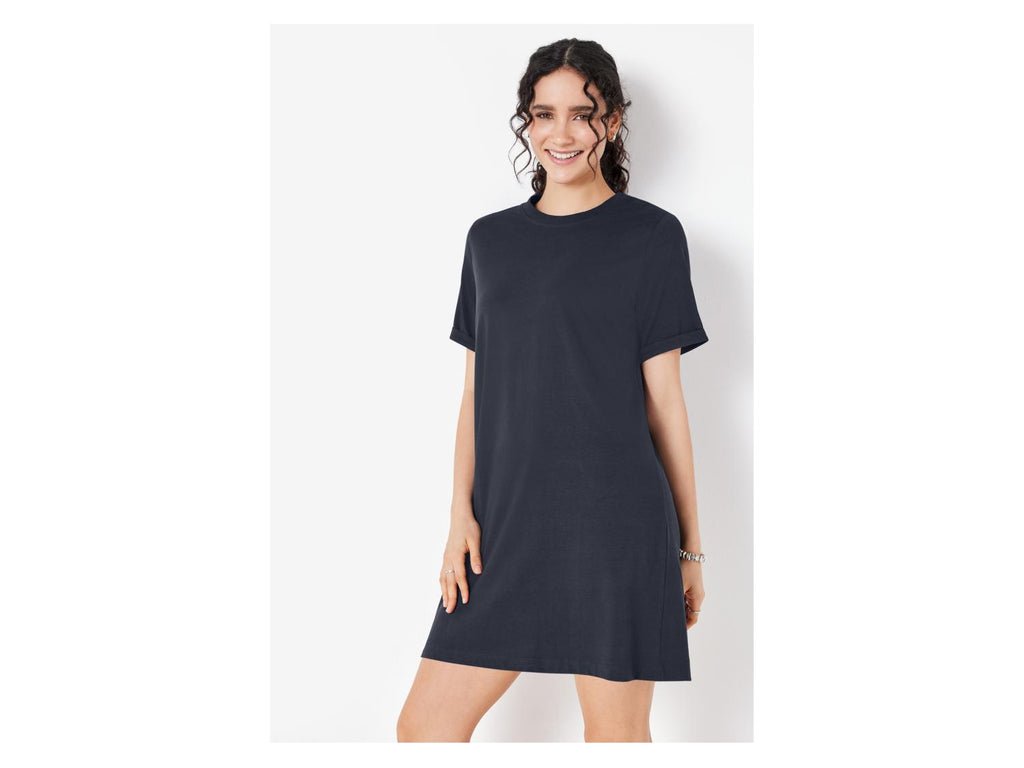 Robe femme, à manches retroussées