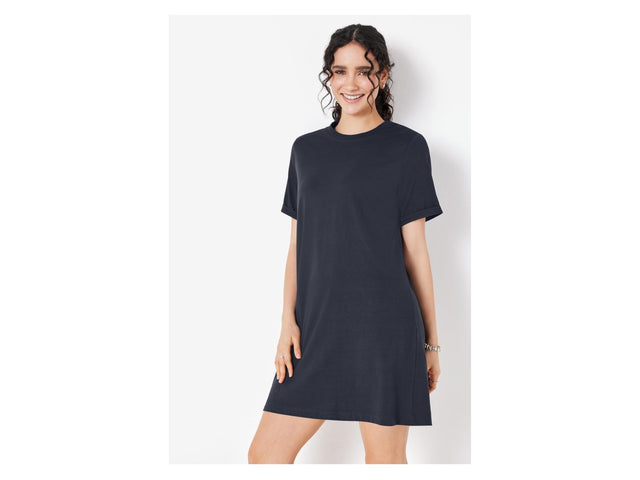 Robe femme, à manches retroussées