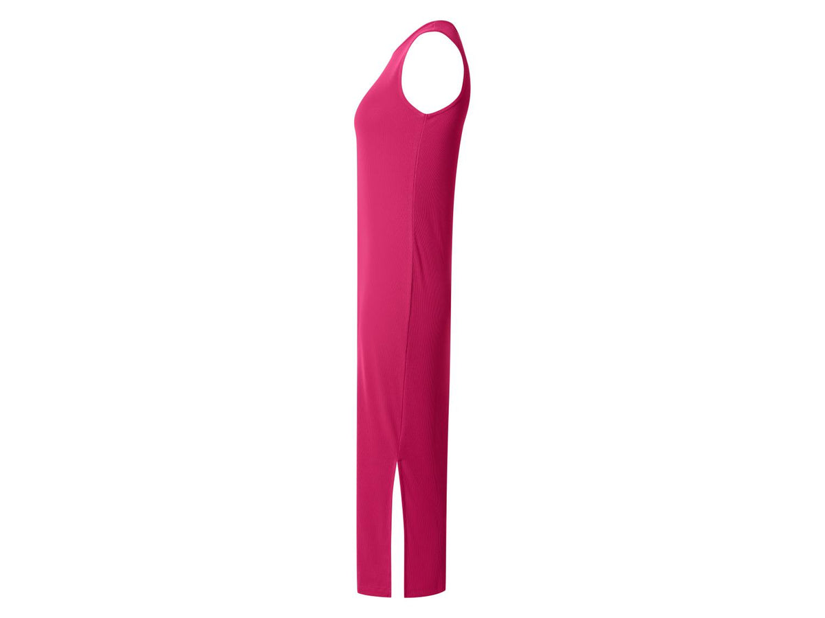 Robe mi-longue côtelée femme