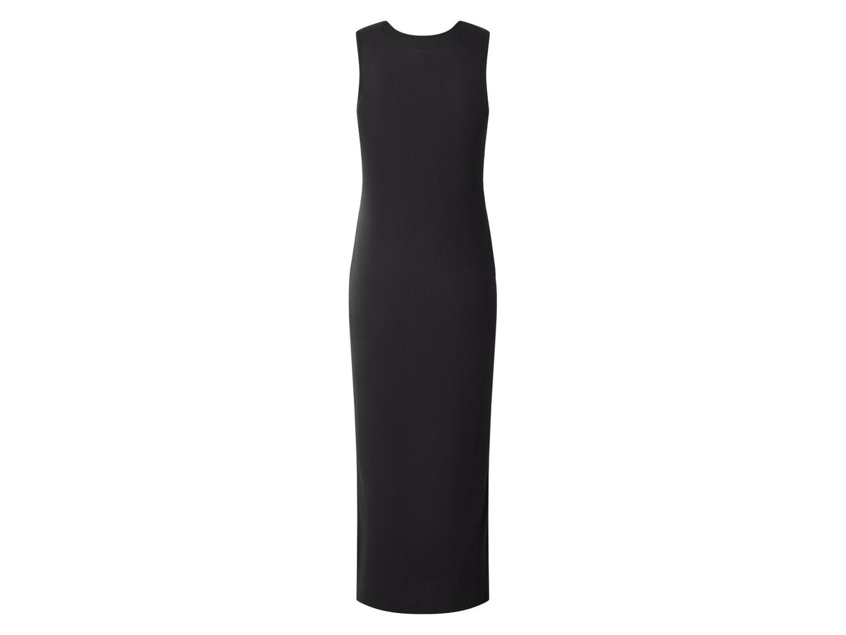 Robe mi-longue côtelée femme