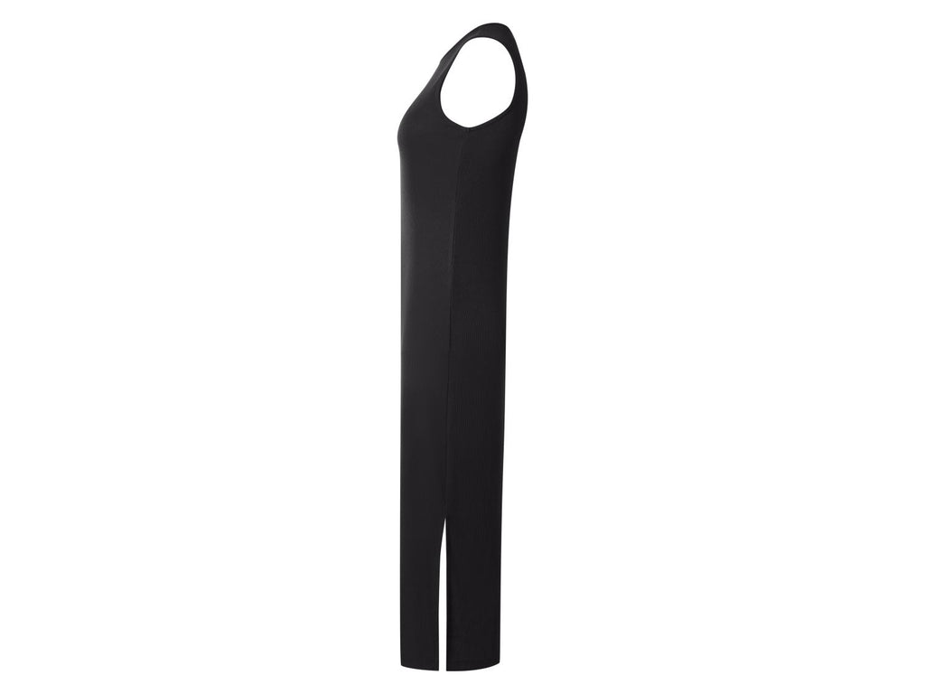 Robe mi-longue côtelée femme
