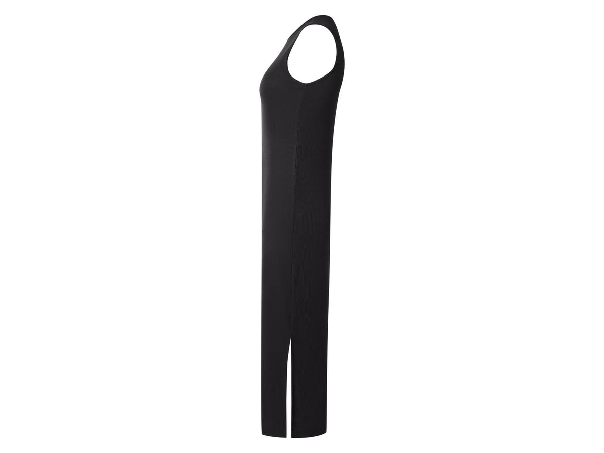 Robe mi-longue côtelée femme