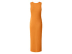 Robe mi-longue côtelée femme