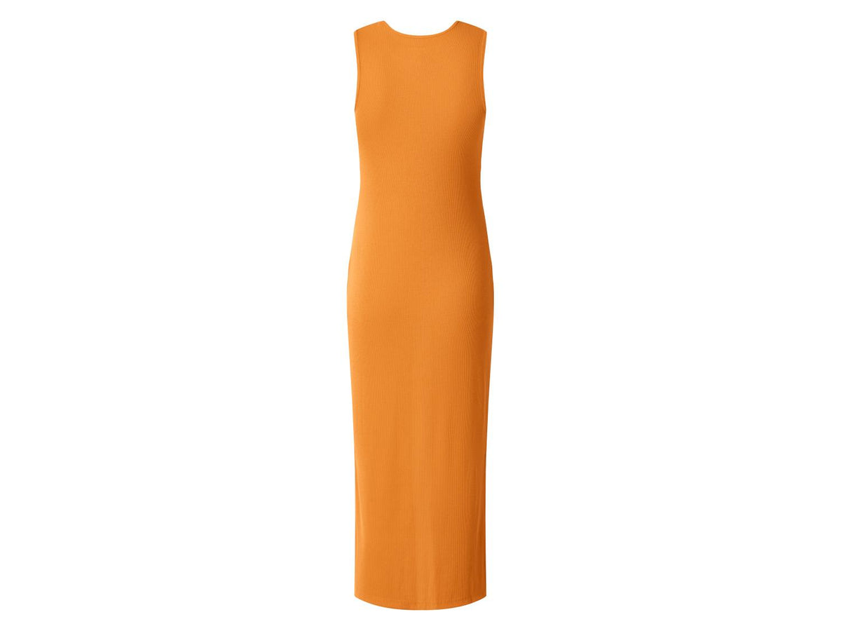 Robe mi-longue côtelée femme