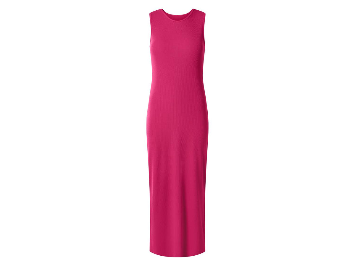 Robe mi-longue côtelée femme