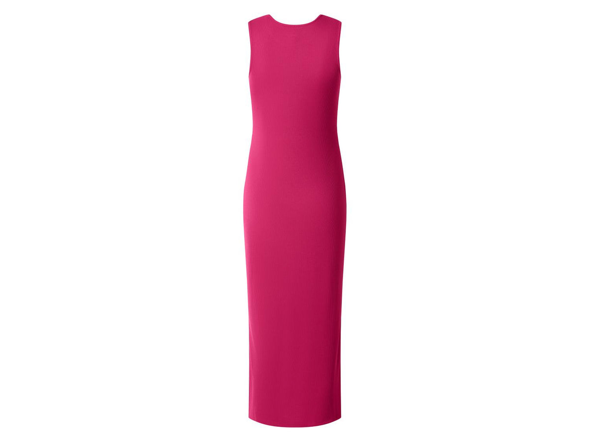 Robe mi-longue côtelée femme