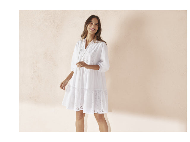 Robe mini à broderies femme