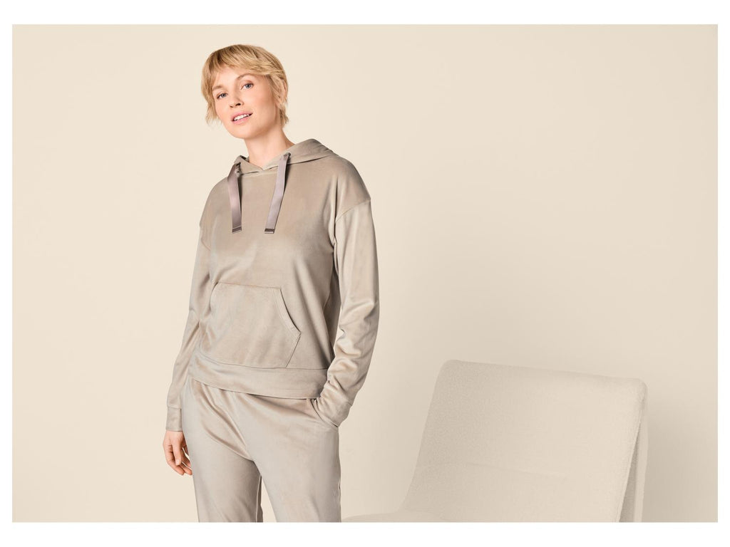 Sweat à capuche en velours femme