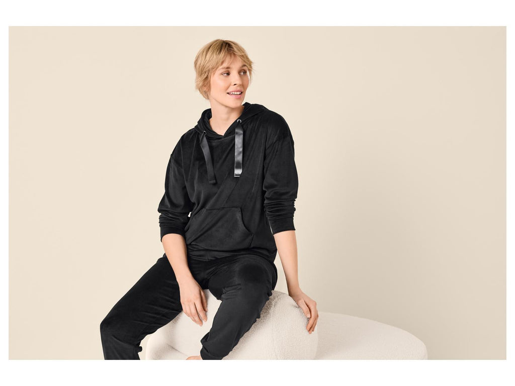 Sweat à capuche en velours femme