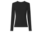 T-shirt côtelé à manches longues femme