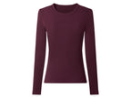 T-shirt côtelé à manches longues femme