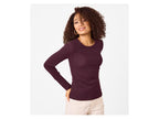 T-shirt côtelé à manches longues femme