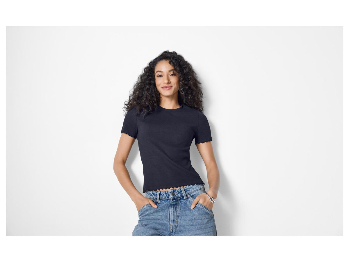 T-shirt côtelé femme