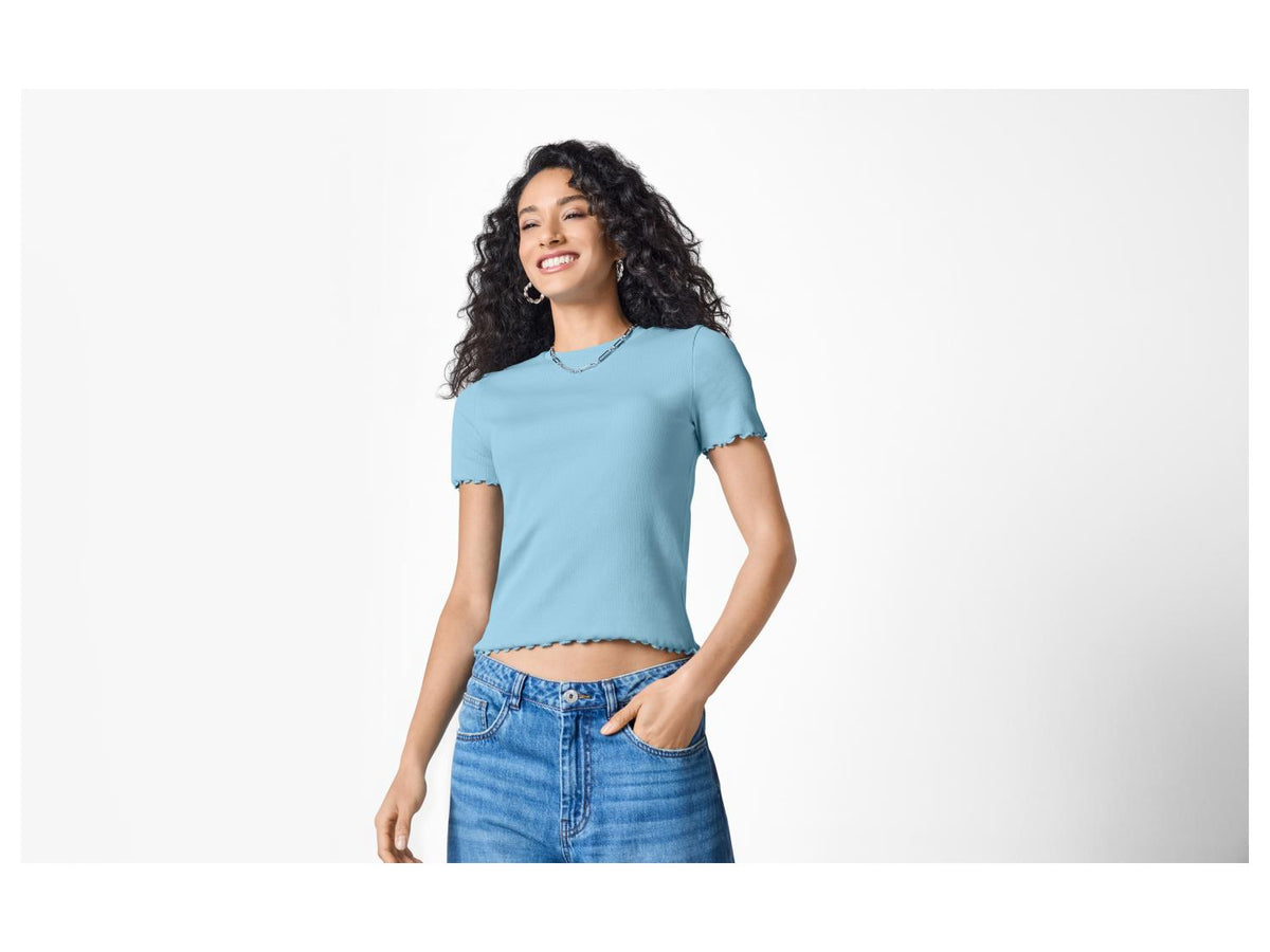 T-shirt côtelé femme