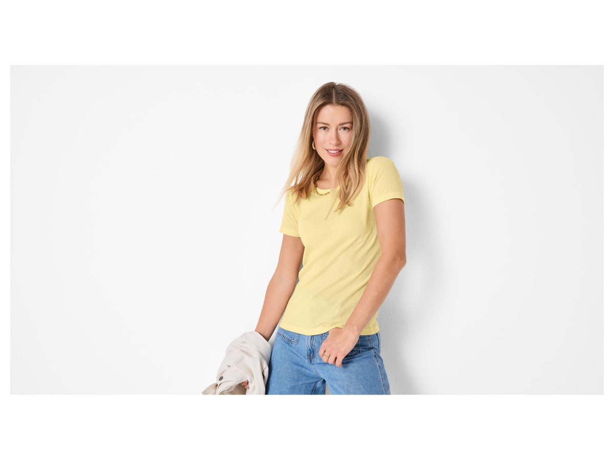 T-shirt côtelé femme