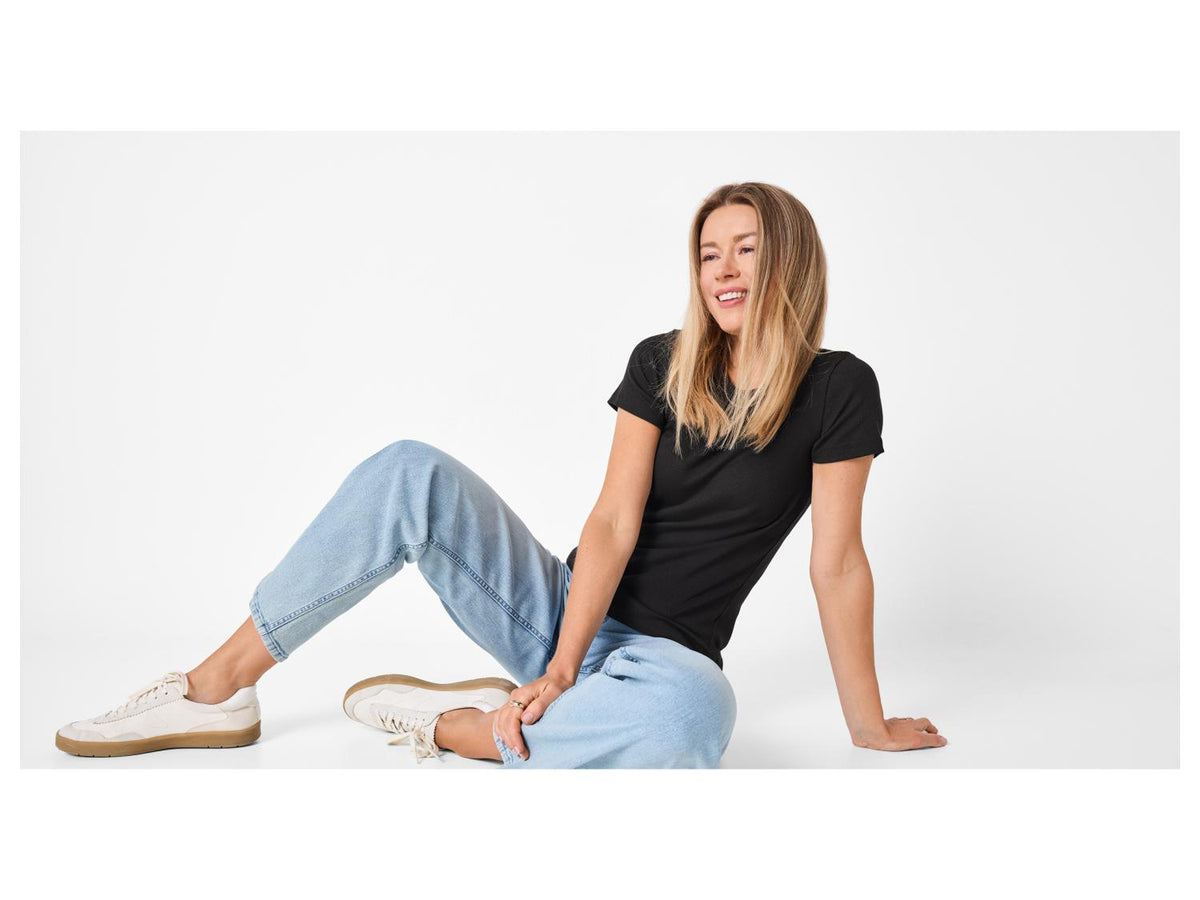 T-shirt côtelé femme