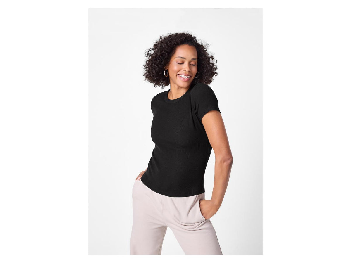 T-shirt côtelé pour femme