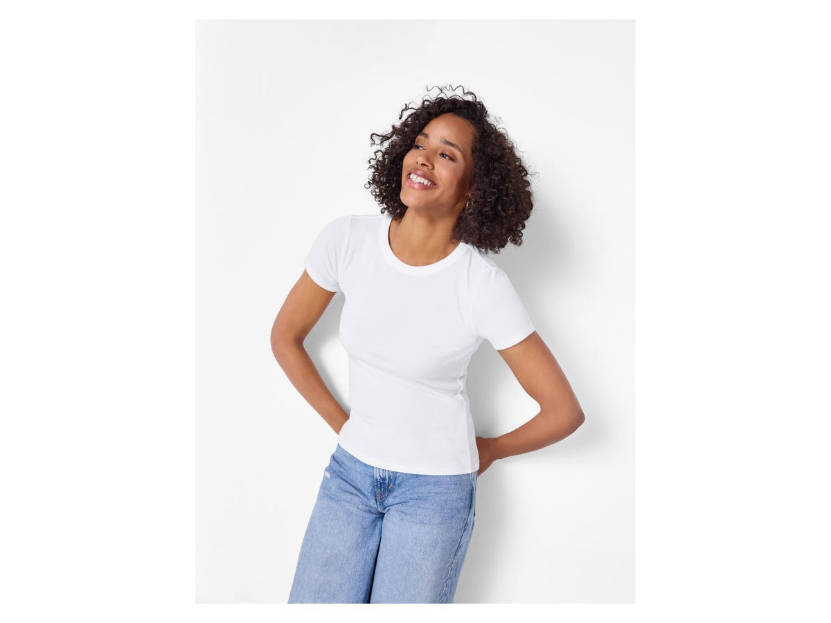 T-shirt côtelé pour femme