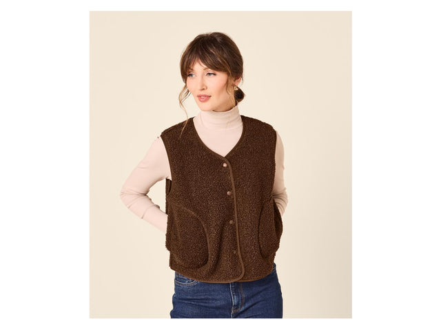 Veste sans manches moumoute femme