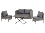 Ensemble de jardin Vigo Lounge, 4 pièces, gris