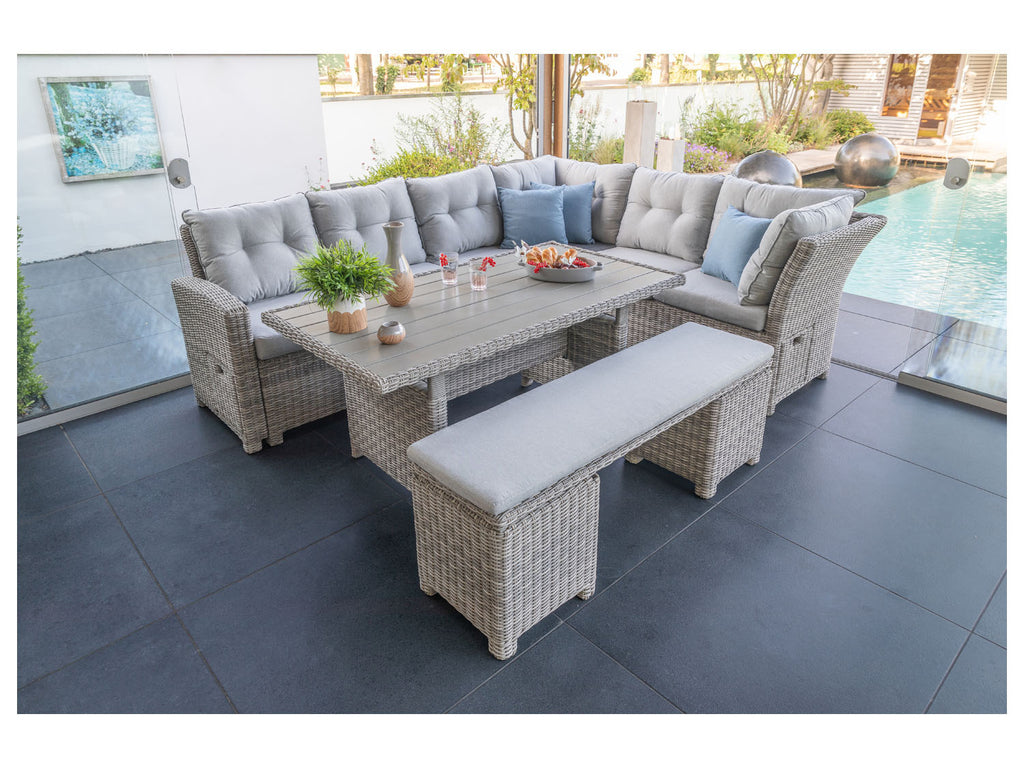 Salon de jardin Malia, 5 pièces, gris
