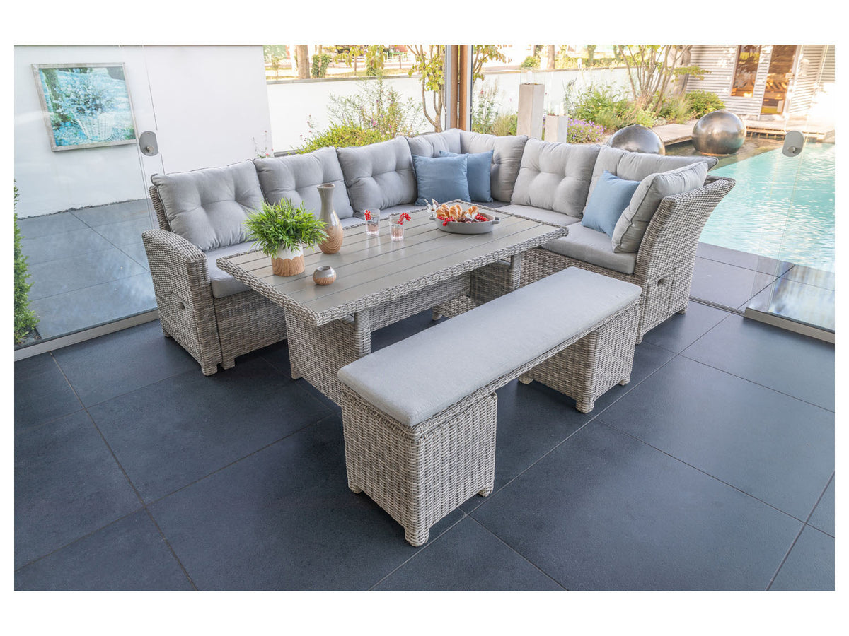 Salon de jardin Malia, 5 pièces, gris