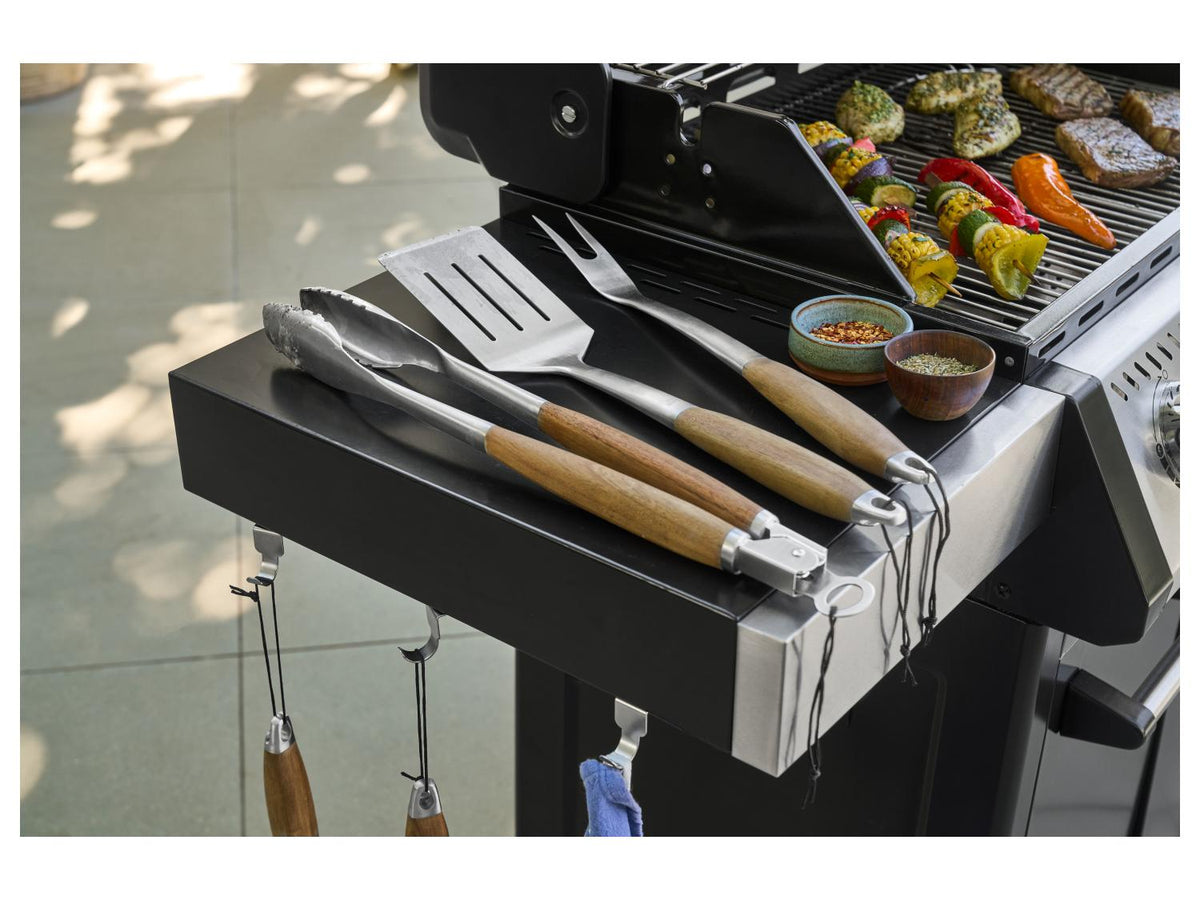 Accessoires de barbecue avec manche en bois