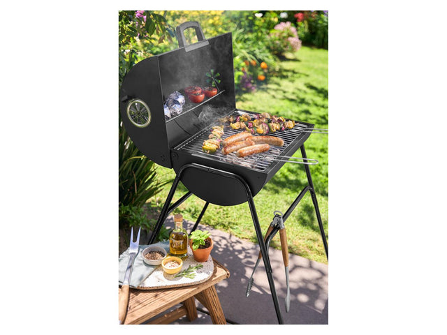 Barbecue-fût à charbon de bois, 51 x 34 cm