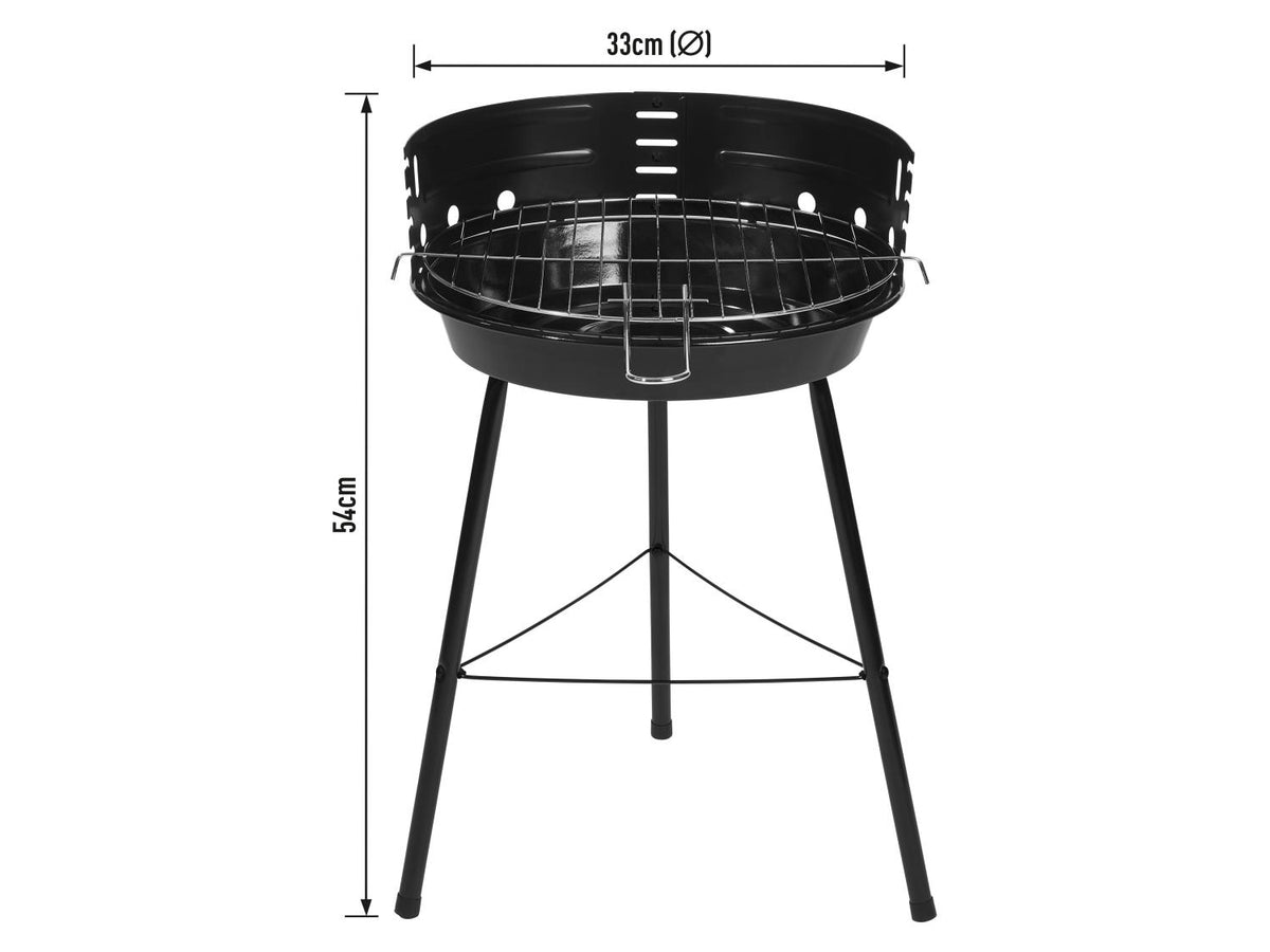 Barbecue rond au charbon de bois, Ø 33 cm