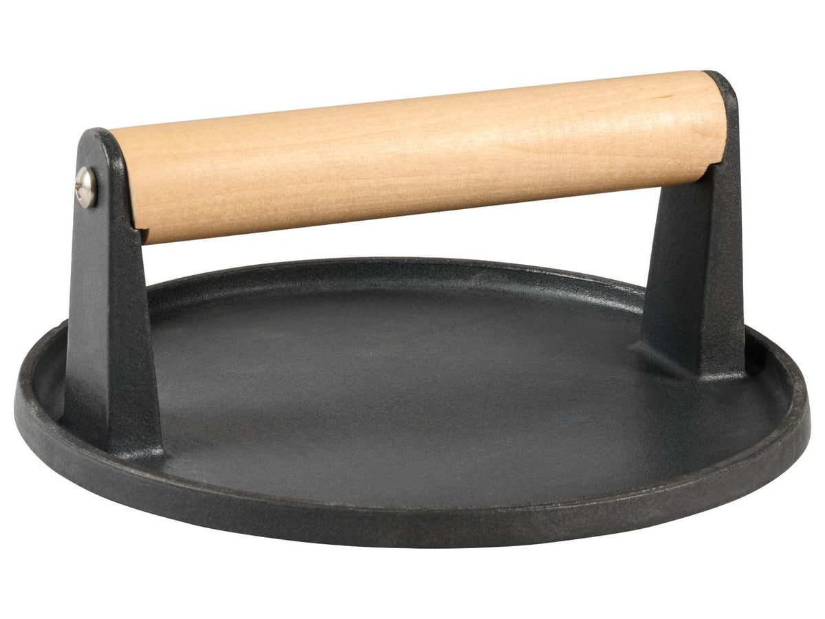 Poêle à griller + plat de service / presse à burger lisse / presse à burger rainurée