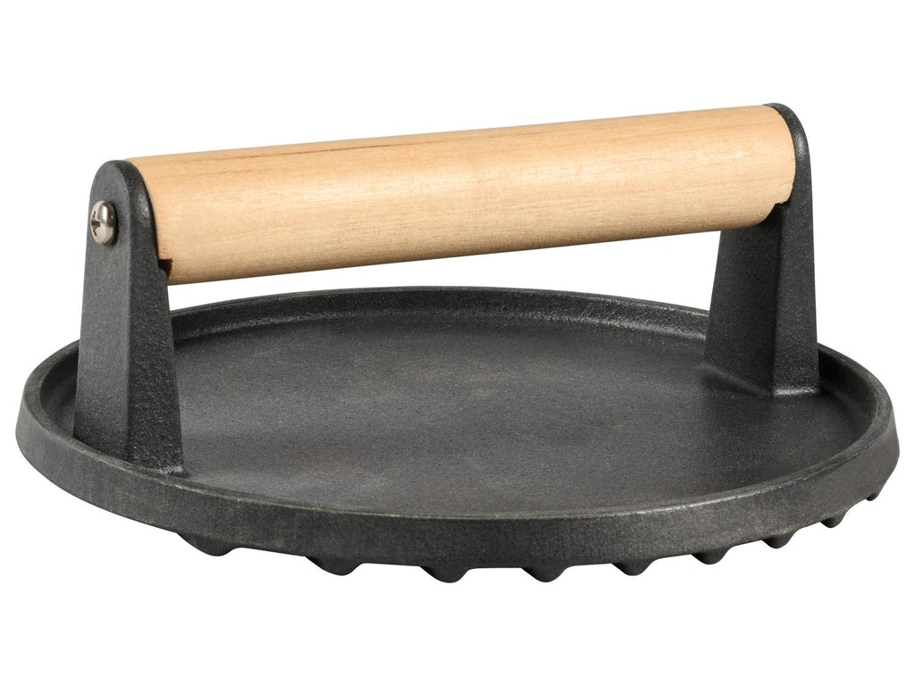 Poêle à griller + plat de service / presse à burger lisse / presse à burger rainurée