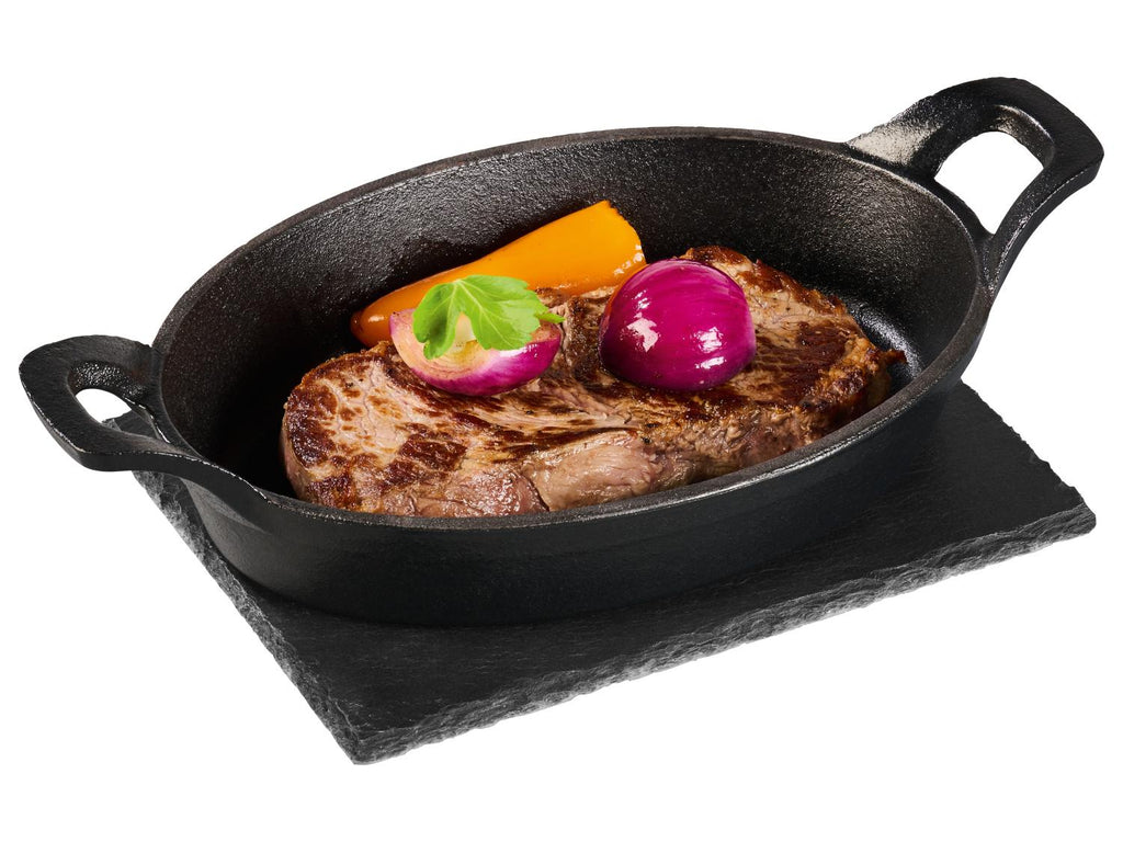 Poêle à griller + plat de service / presse à burger lisse / presse à burger rainurée