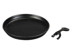 Poêle à griller + plat de service / presse à burger lisse / presse à burger rainurée