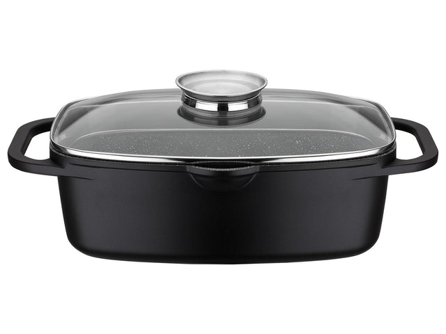 GSW Sauteuse universelle Gourmet Granit 33 x 21 cm avec pince à servir de 30 cm