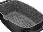 GSW Sauteuse universelle Gourmet Granit 33 x 21 cm avec pince à servir de 30 cm