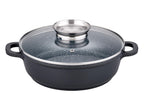 Set de poêles en fonte d'aluminium avec couvercle