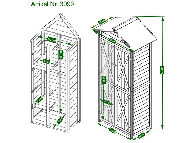 HABAU Armoire de jardin Lena, 83 x 45 x 178 cm