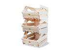 Boîtes de rangement en bois, set de 3, empilables
