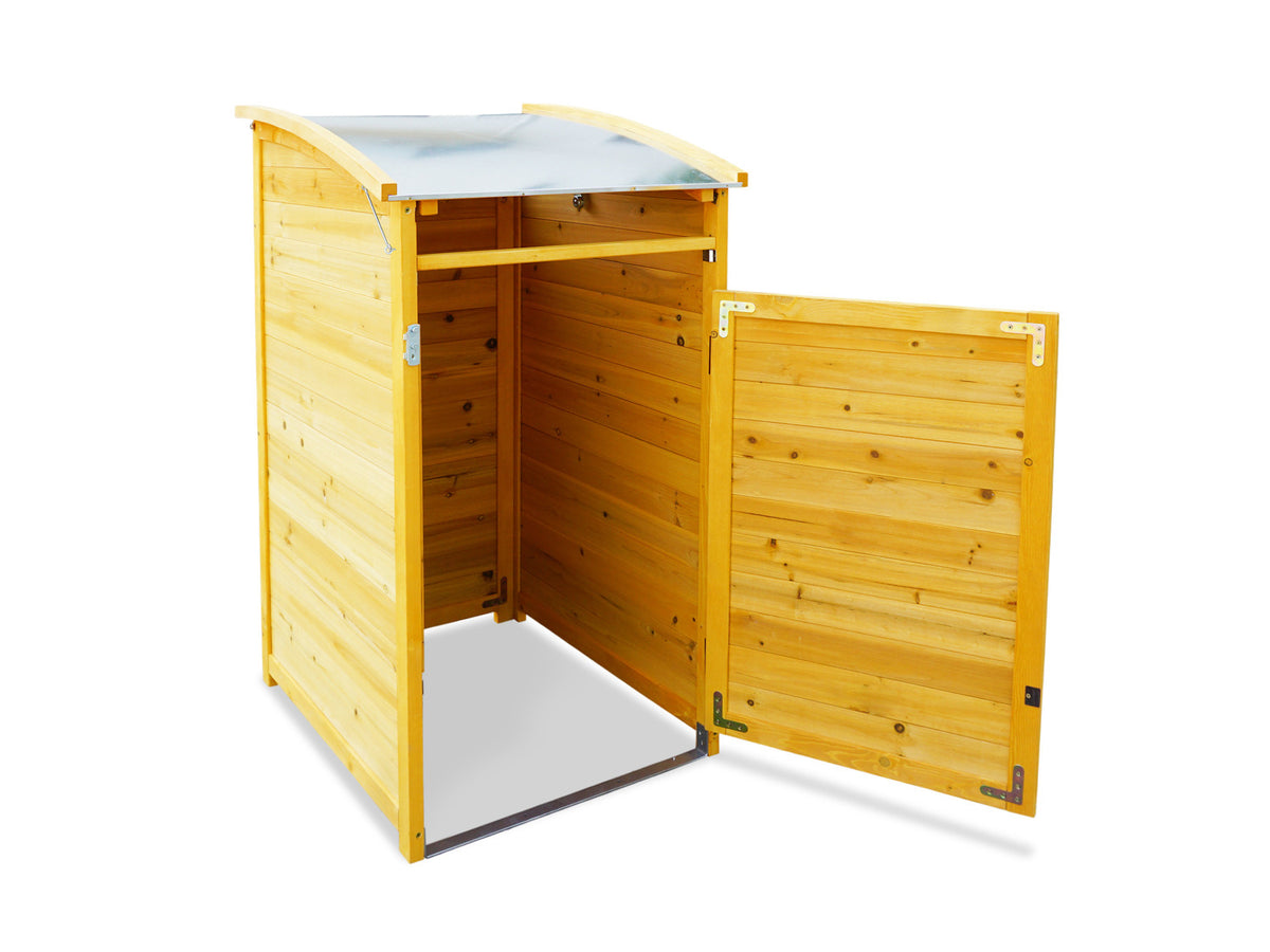 Cache-poubelle en bois, 120 L