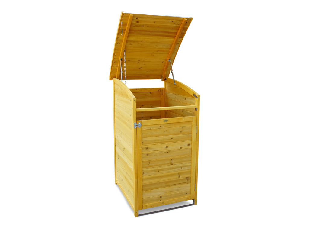 Cache-poubelle en bois, 120 L