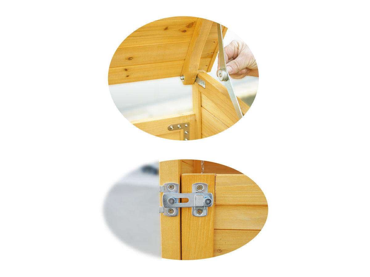 Cache-poubelle en bois, 120 L
