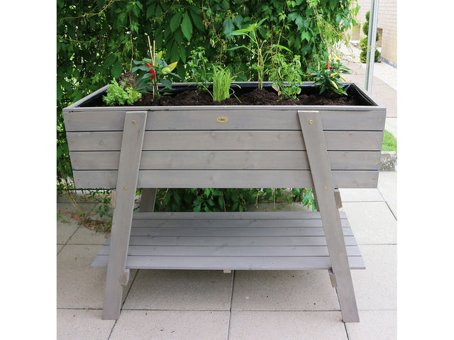 Carré potager sur pieds, 115 x 45 x 89,5 cm, gris